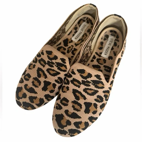Steve Madden Leopard Sabin Fabric Knit Flat Women Size 9.5 - Picture 4 of 9